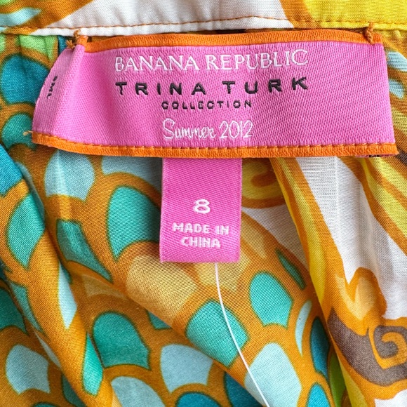 Banana Republic Yellow and Green Ruffled Blouse - Picture 7 of 8